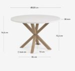 ARGO ROUND WHITE, WOOD EFFET LEGS - Image 2