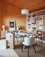 ARGO ROUND WHITE, WOOD EFFET LEGS - Image 3