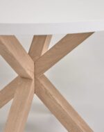 ARGO ROUND WHITE, WOOD EFFET LEGS - Image 4