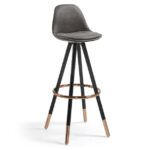 STAG BARCHAIR BLACK WOOD FABRIC GRAPHITE