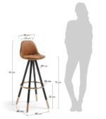 STAG BARCHAIR BLACK WOOD FABRIC - Image 3