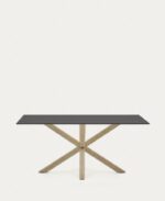 Argo Black Glass and Steel Legs with Wood Finish - Image 2