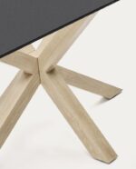 Argo Black Glass and Steel Legs with Wood Finish - Image 4