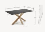 Argo Black Glass and Steel Legs with Wood Finish - Image 7